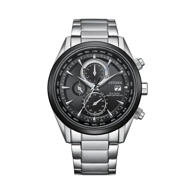 Citizen Eco-Drive Black Dial Silver Stainless Steel Strap Men Watch At8266-89E 1