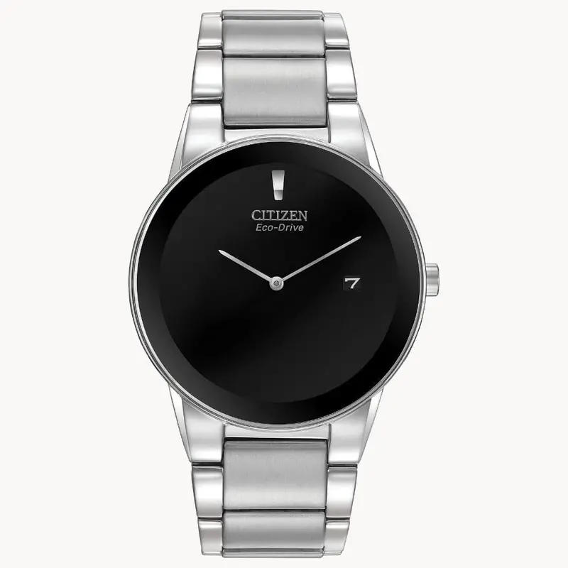 Citizen Eco-Drive Black Dial Silver Stainless Steel Strap Men Watch Au1060-51E 1