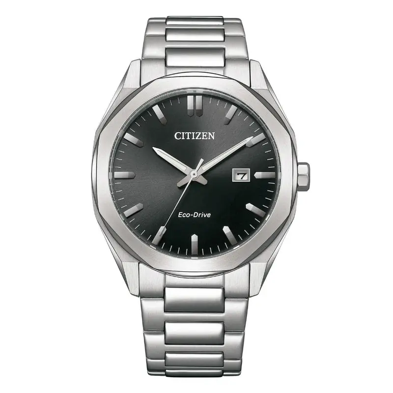 Citizen Eco-Drive Black Dial Silver Stainless Steel Strap Men Watch Bm7600-81E 1