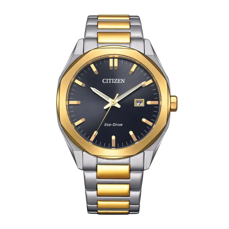 Citizen Eco-Drive Black Dial Two-Tone Stainless Steel Strap Men Watch Bm7604-80E 1
