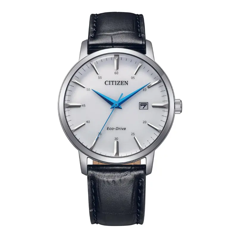 Citizen Eco-Drive Black Leather Strap Men Watch Bm7461-18A 1
