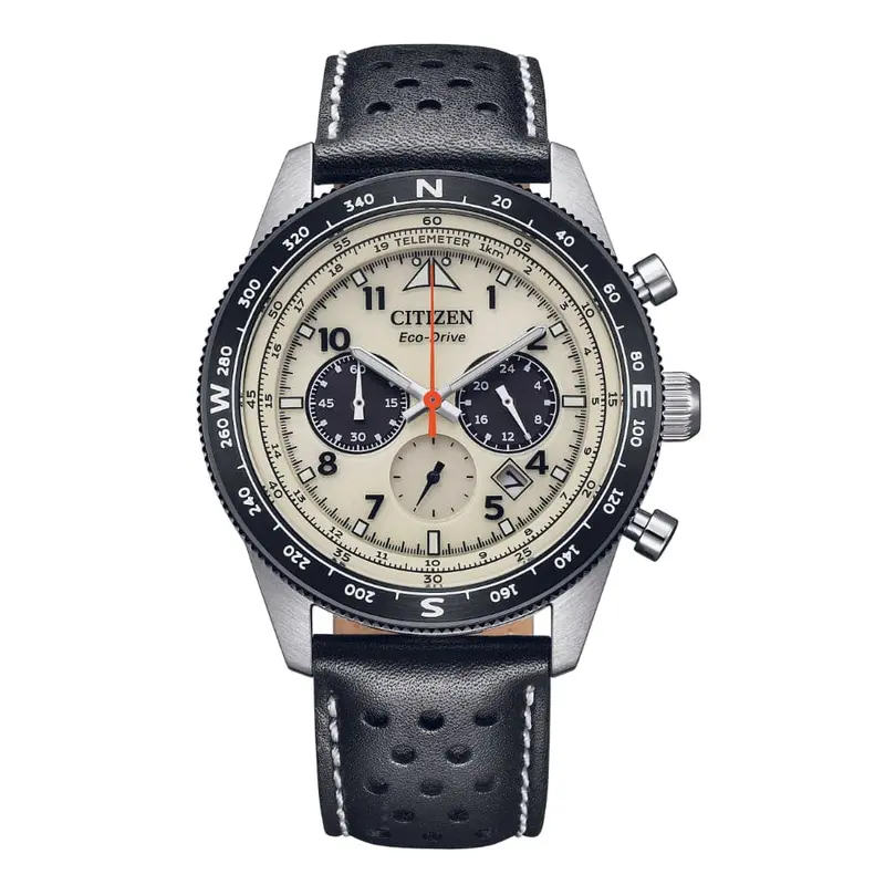 Citizen Eco Drive Black Leather Strap Men Watch Ca4559-13A 1
