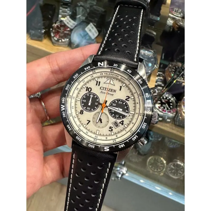 Citizen Eco Drive Black Leather Strap Men Watch Ca4559-13A 2
