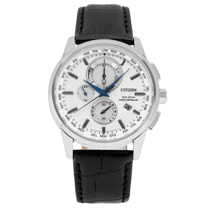 Citizen Eco-Drive Black Leather Strap Men's Watch - Chronograph | At8110-11A 1