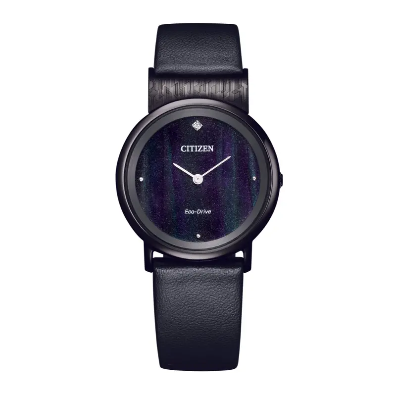 Citizen Eco-Drive Black Leather Strap Women Watch Eg7095-13E 1