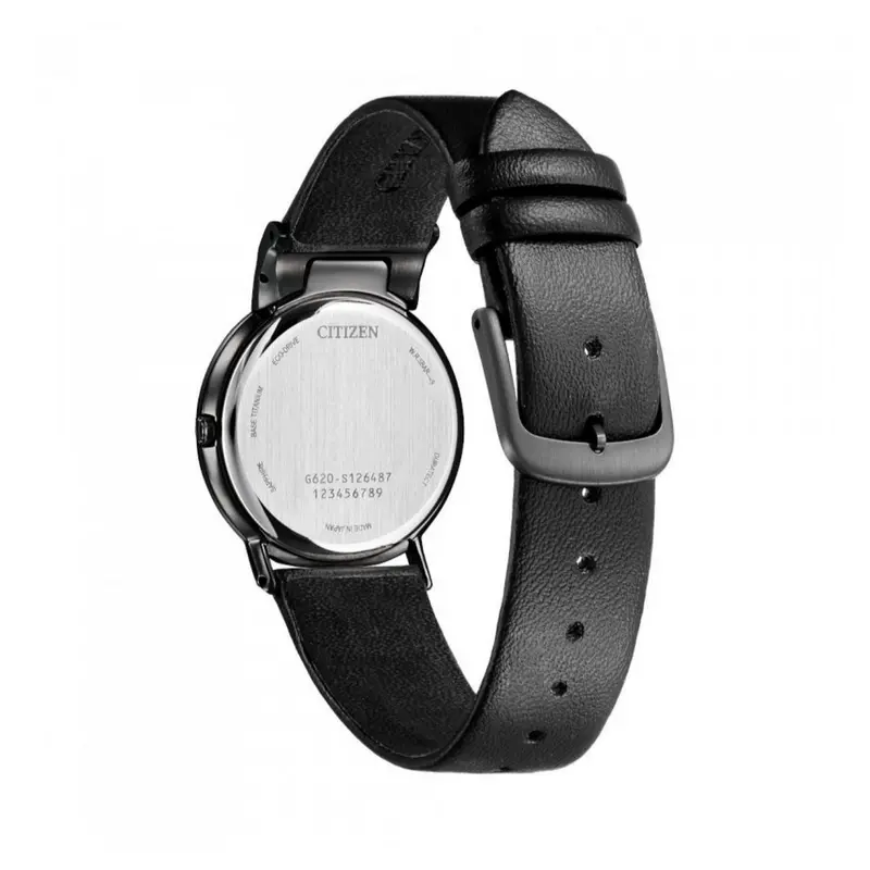 Citizen Eco-Drive Black Leather Strap Women Watch Eg7095-13E 2