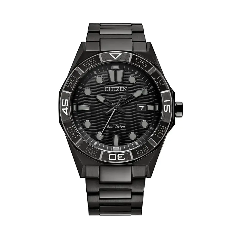 Citizen Eco-Drive Black Stainless Steel Strap Men Watch Aw1855-52E 1