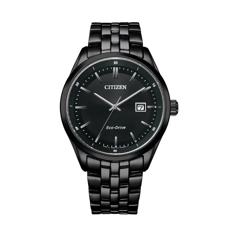 Citizen Eco-Drive Black Stainless Steel Strap Men Watch Bm7565-80E 1