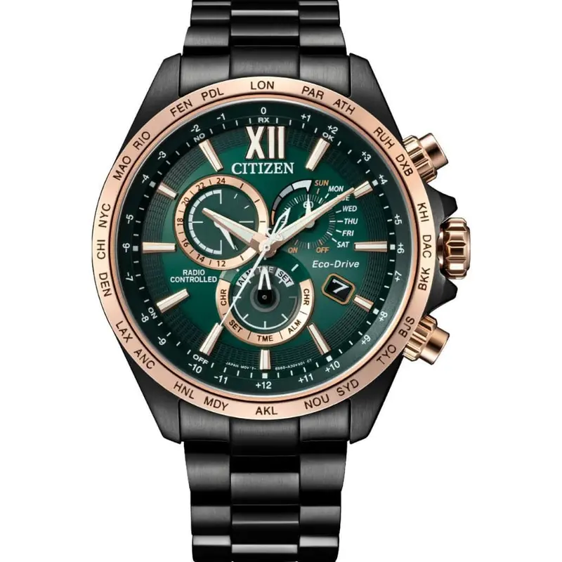 Citizen Eco Drive Black Stainless Steel Strap Men Watch Cb5956-89X 1