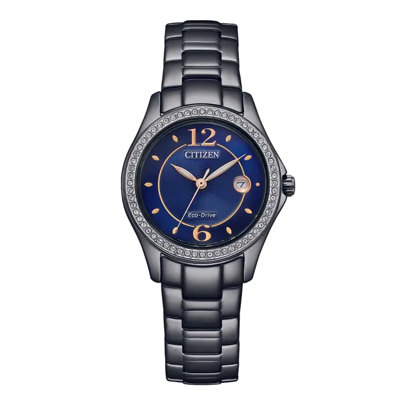 Citizen Eco-Drive Black Stainless Steel Women Watch Fe1255-84L 1