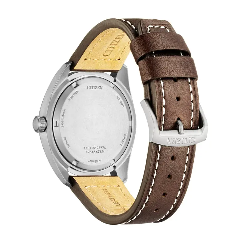 Citizen Eco-Drive Blue Dial Brown Leather Strap Men Watch Bm8560-37L 2