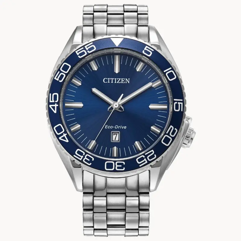Citizen Eco-Drive Blue Dial Silver Stainless Steel Strap Men Watch Aw1770-53L 1