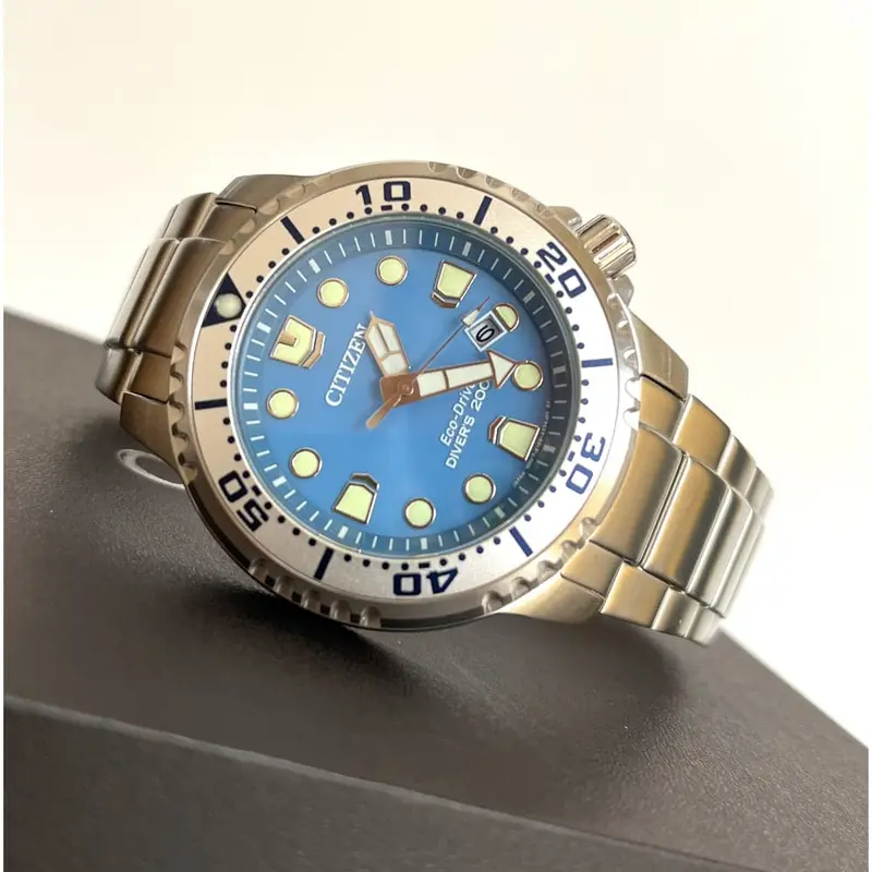 Citizen Eco-Drive Blue Dial Silver Stainless Steel Strap Men Watch Bn0165-55L 1