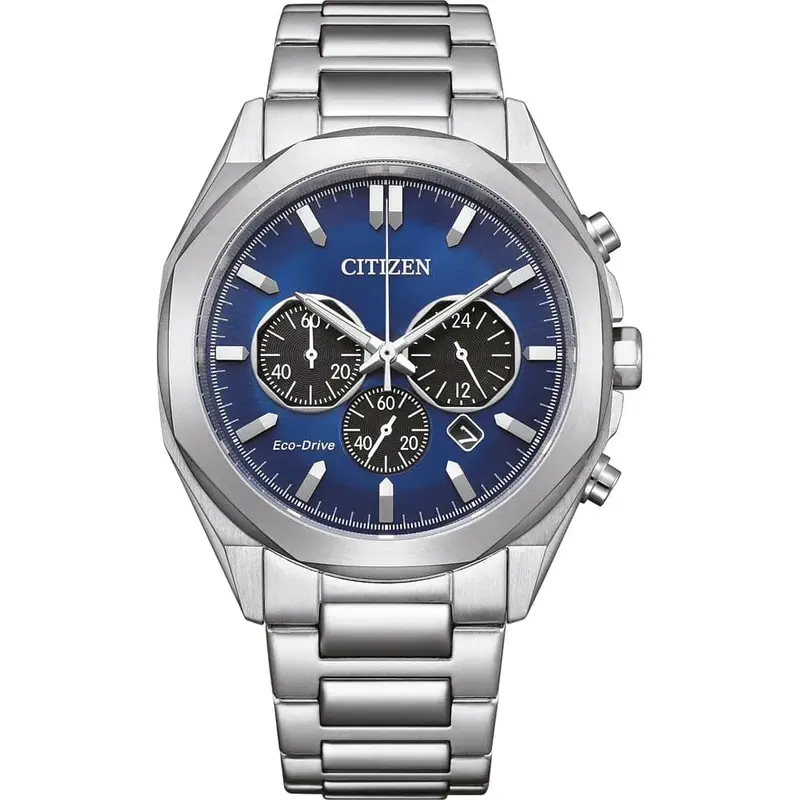 Citizen Eco-Drive Blue Dial Silver Stainless Steel Strap Men Watch Ca4590-81L 1