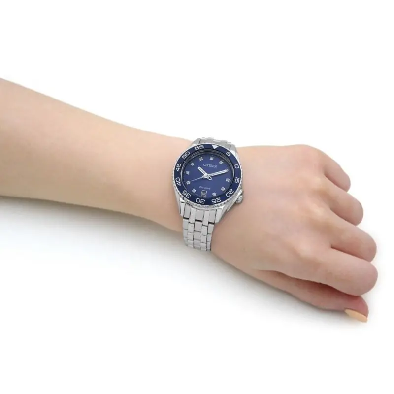 Citizen Eco-Drive Blue Dial Silver Stainless Steel Strap Men Watch Fe6160-57L 2