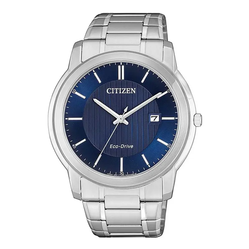 Citizen Eco-Drive Blue Dial Silver Stainless Steel Strap Men's Watch Aw1211-80L 1