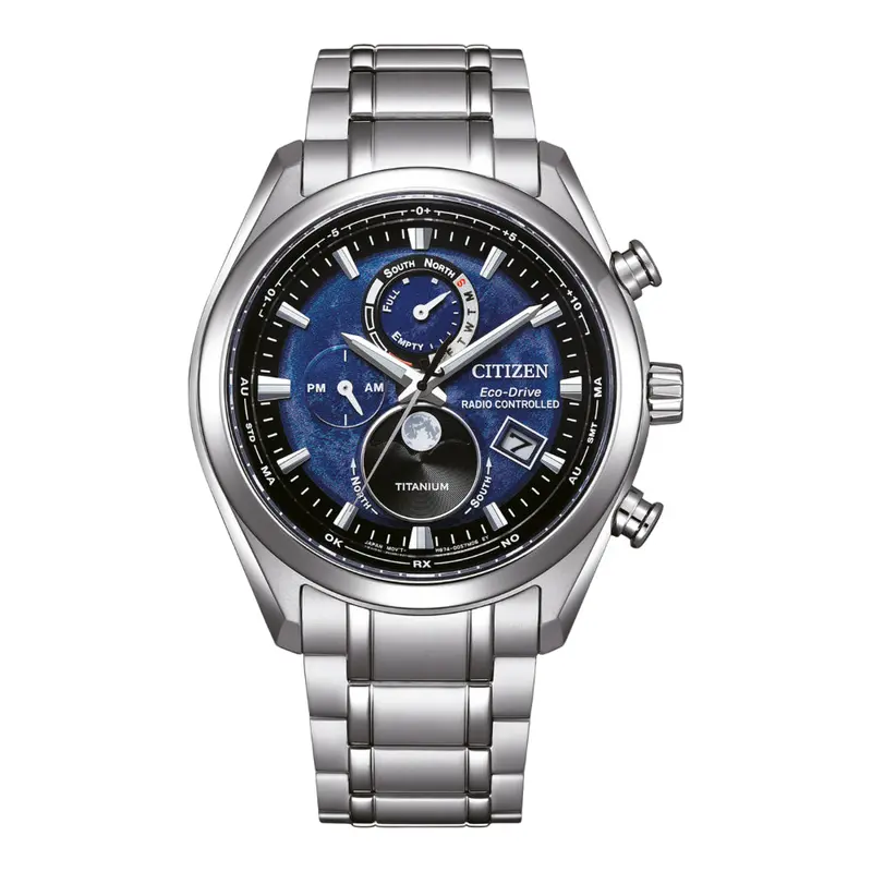 Citizen Eco-Drive Blue Dial Titanium Strap Men Watch By1010-81L 1
