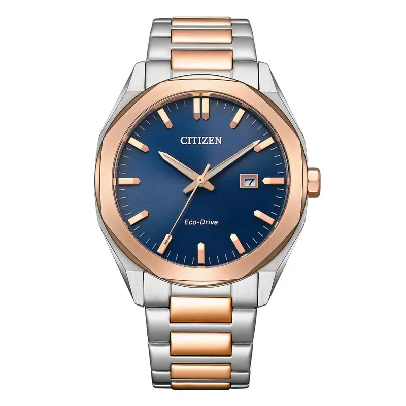 Citizen Eco-Drive Blue Dial Tow-Tone Stainless Steel Strap Men Watch Bm7606-84L 1