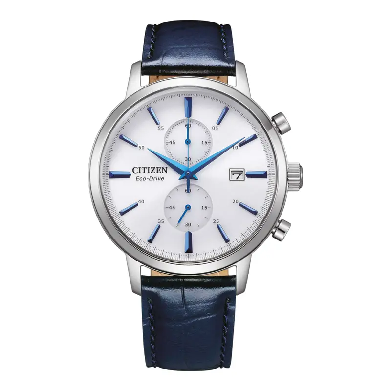 Citizen Eco-Drive Blue Leather Strap Men Watch Ca7069-16A 1