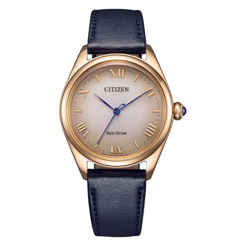 Citizen Eco-Drive Blue Leather Strap Women's Watch Em1143-14Z 1