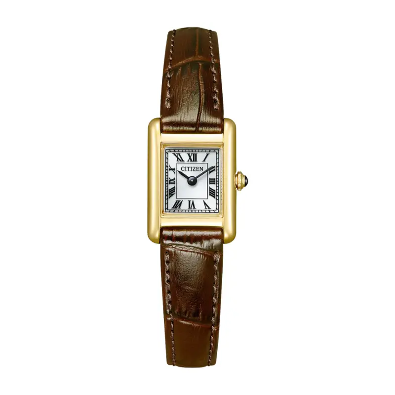 Citizen Eco-Drive Brown Calf Leather Strap Women's Watch Eg2797-13A 1