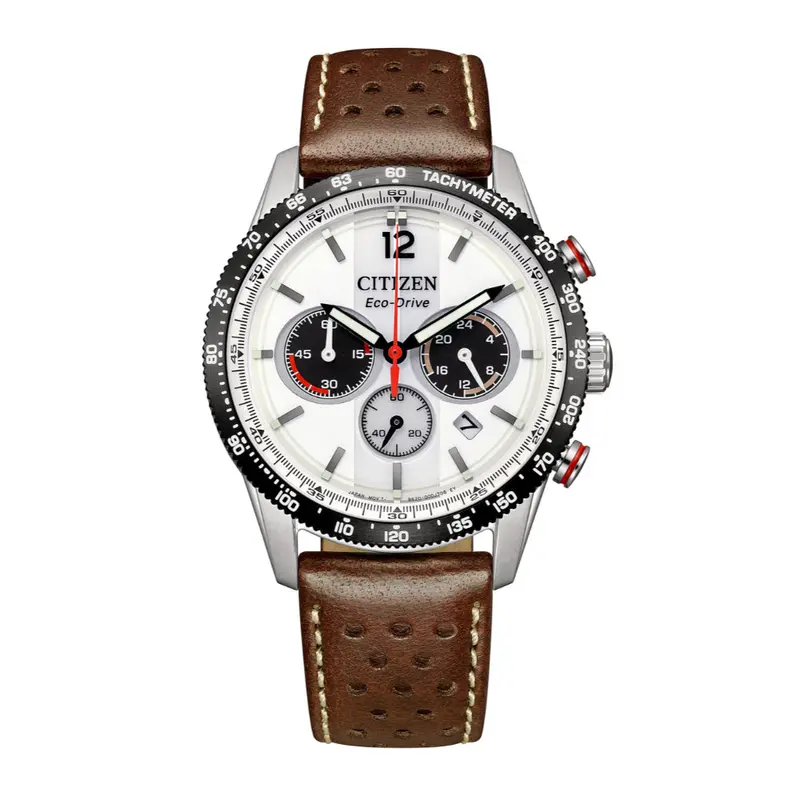 Citizen Eco-Drive Brown Leather Strap Men's Watch - Chronograph | Ca4714-04A 1