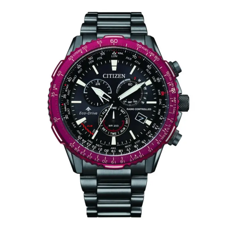 Citizen Eco-Drive Cb5009-55E Men Watch Black Dial Chronograph 45Mm Stainless Steel 1