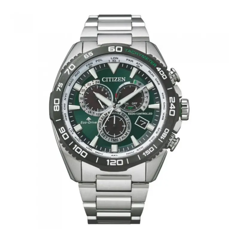 Citizen Eco-Drive Cb5034-91W Silver Stainless Chronograph Men Watch 1