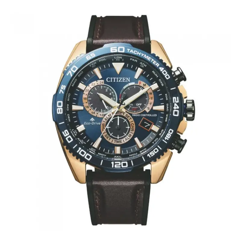 Citizen Eco-Drive Cb5039-11L Brown Leather Men Watch 1