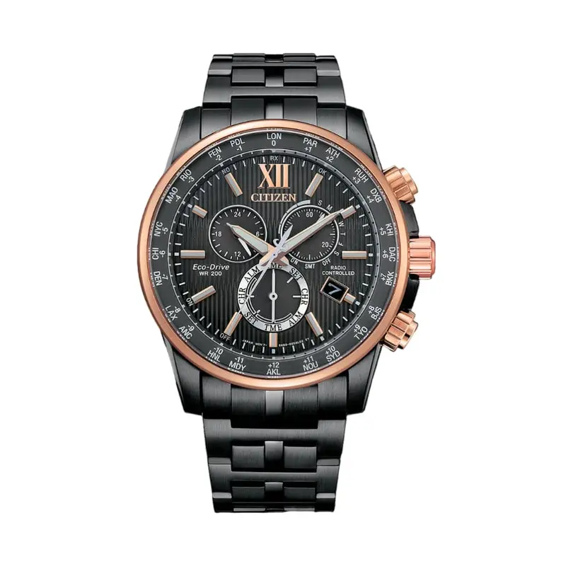 Citizen Eco Drive Chronograph Black Dial Stainless Steel Strap Men Watch Cb5884-88H 1