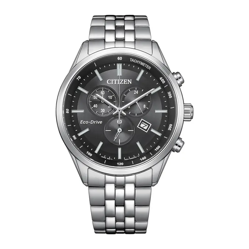 Citizen Eco-Drive Chronograph Black Dial Watch At2570-56E 1