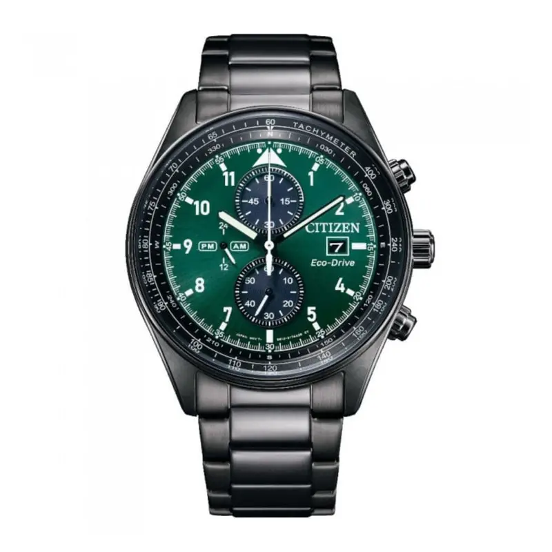 Citizen Eco-Drive Chronograph Black Ip Stainless Steel Men's Watch Ca0775-87X 1