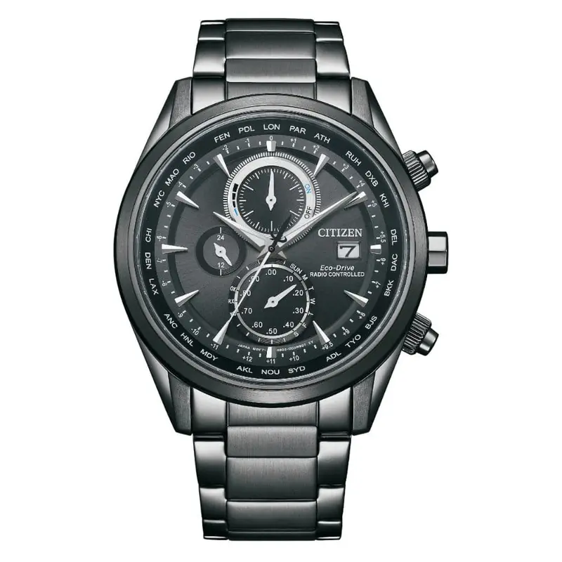 Citizen Eco-Drive Chronograph Black Stainless Steel Strap Men Watch At8265-81E 1