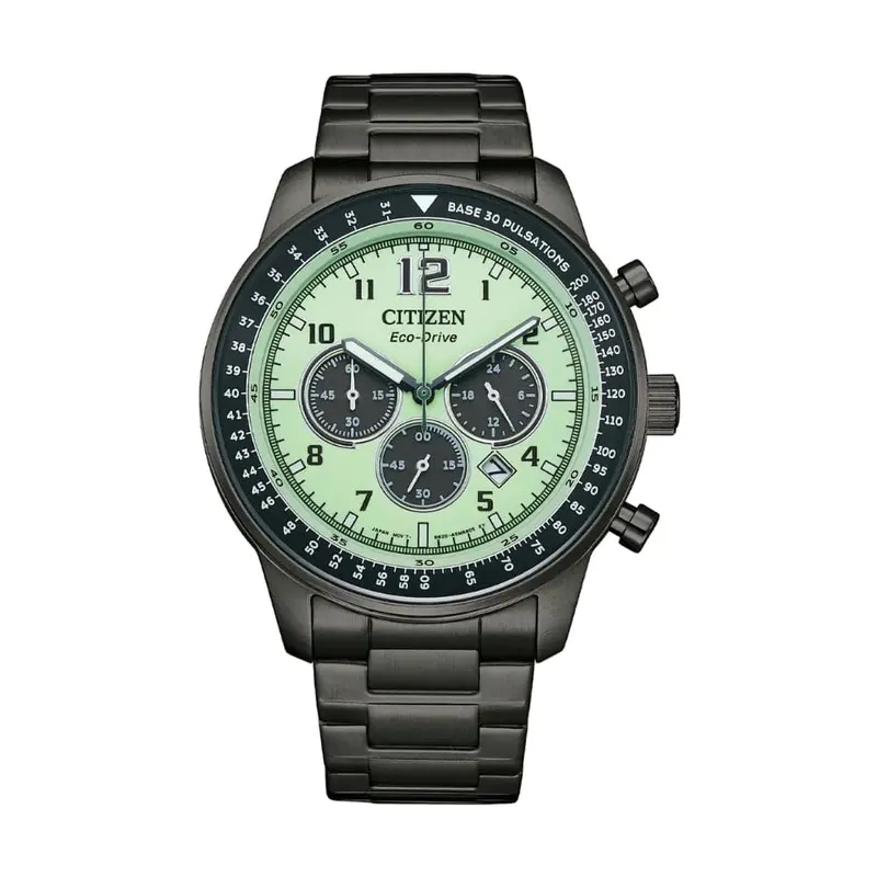 Citizen Eco-Drive Chronograph Black Stainless Steel Strap Men Watch Ca4507-84X 1
