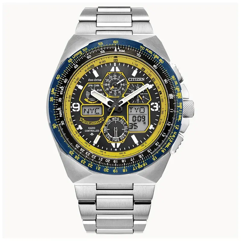 Citizen Eco Drive Chronograph Gmt World Time Stainless Steel Strap Men Watch Jy8125-54L 1