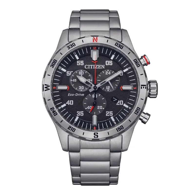 Citizen Eco-Drive Chronograph Silver Stainless Steel Strap Men Watch At2520-89E 1