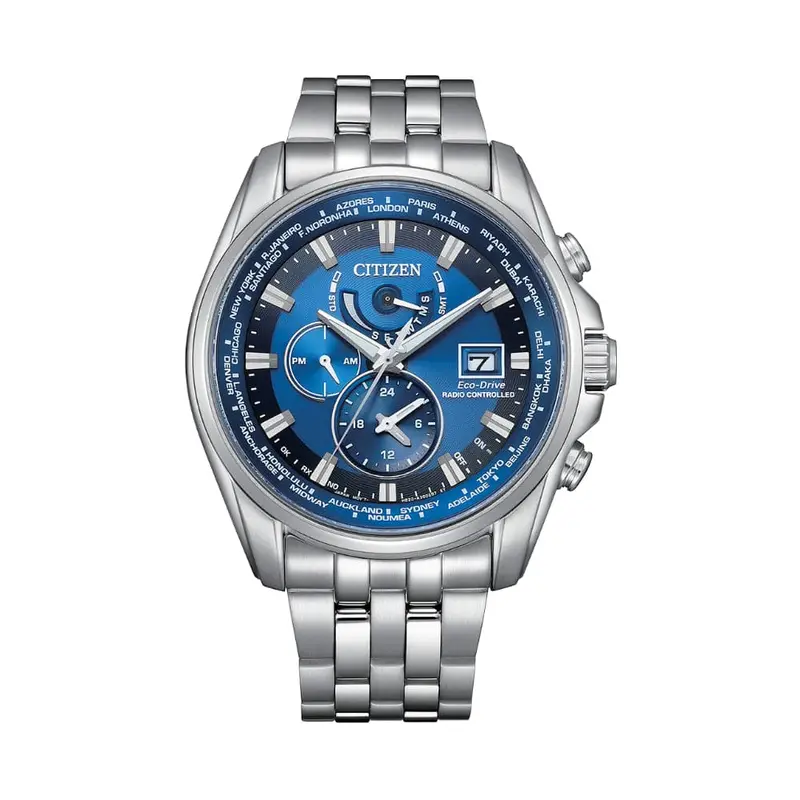 Citizen Eco-Drive Chronograph Silver Stainless Steel Strap Men Watch At9120-89L 1