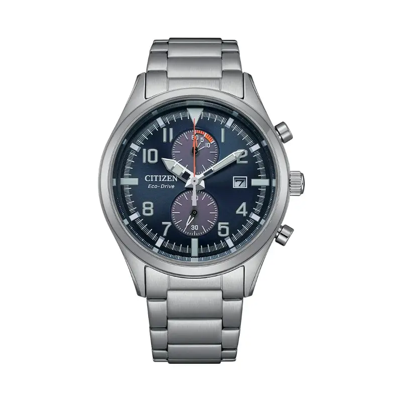 Citizen Eco-Drive Chronograph Silver Stainless Steel Strap Men Watch Ca7028-81L 1