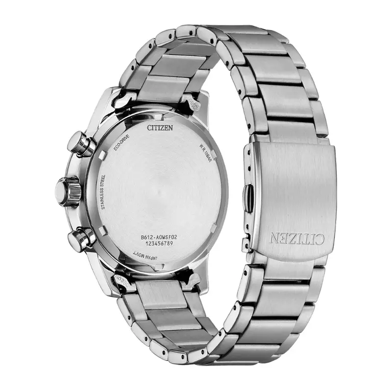 Citizen Eco-Drive Chronograph Stainless Steel Strap Men Watch Ca0748-80L 2