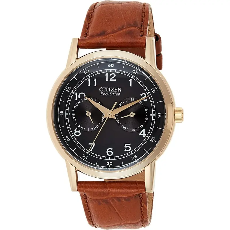 Citizen Eco-Drive Corso Brown Leather Strap Men Watch Ao9003-08E 1