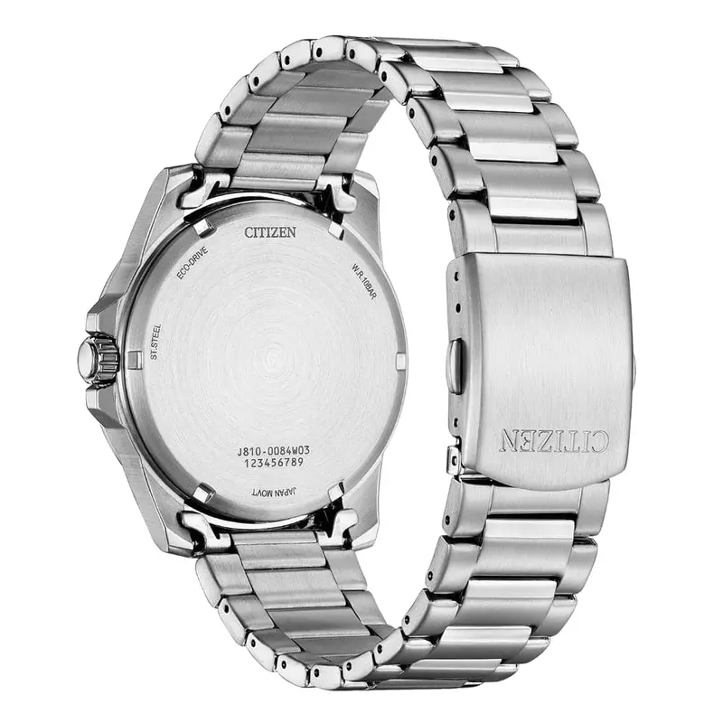 Citizen Eco-Drive Dark Grey Dial Silver Stainless Steel Strap Men Watch Aw1816-89E 2