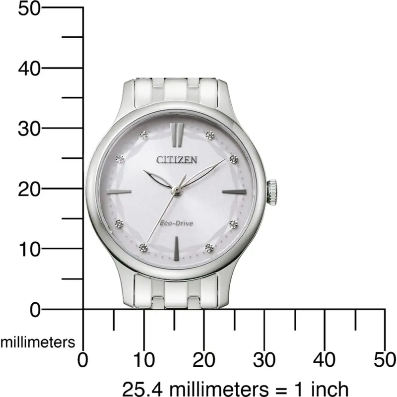 Citizen Eco-Drive Em0890-85A Solar White Dial Stainless Steel Elegance Women's Watch 2