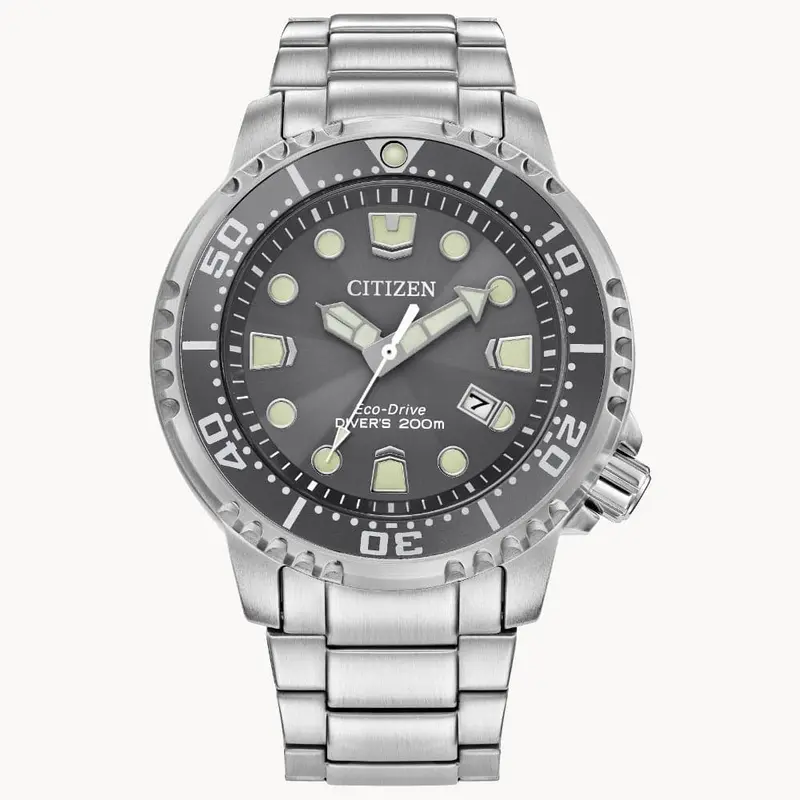 Citizen Eco-Drive Gray Dial Silver Stainless Steel Strap Men Watch Bn0167-50H 1