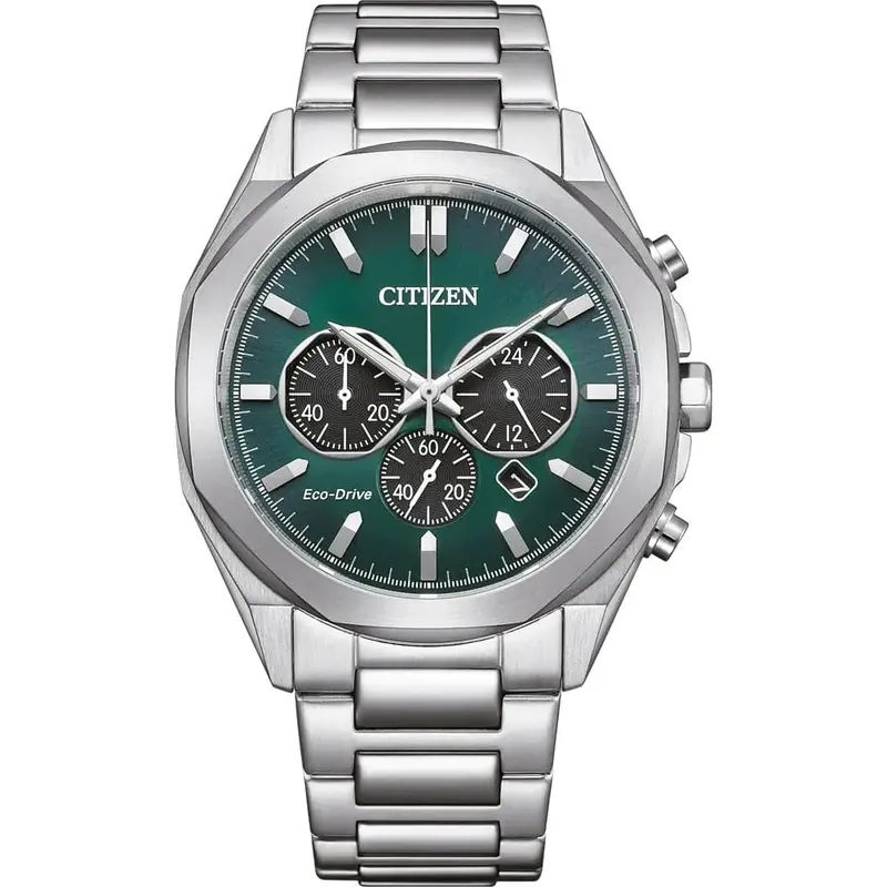 Citizen Eco-Drive Green Dial Silver Stainless Steel Strap Men Watch Ca4590-81X 1
