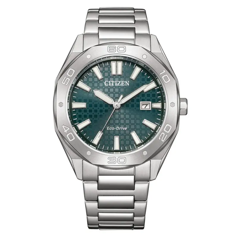 Citizen Eco-Drive Green Dial Stainless Steel Strap Men Watch Bm7630-80X 1