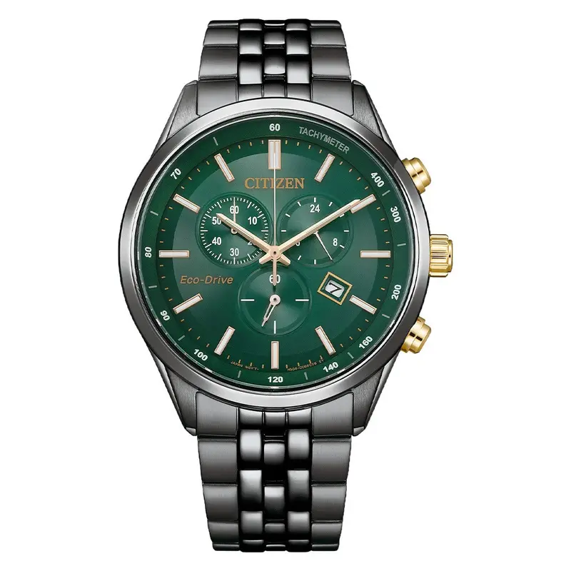 Citizen Eco-Drive Green Dial Stainless Steel Watch At2576-50X 1