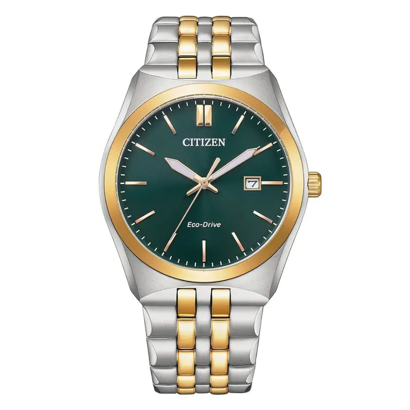Citizen Eco-Drive Green Dial Two-Tone Stainless Steel Strap Men Watch Bm7339-89X 1
