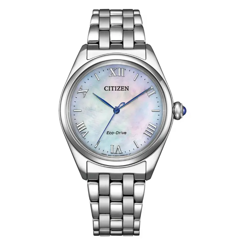 Citizen Eco-Drive Mother Of Pearl Dial Stainless Steel Women's Watch Em1140-80D 1