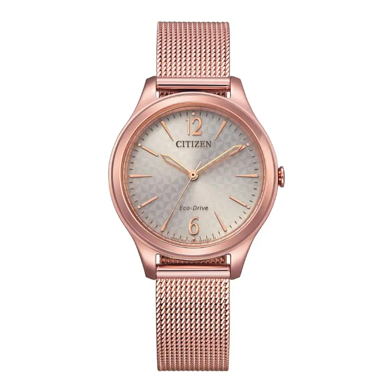 Citizen Eco-Drive Rose Gold Milanese Strap Women Watch Em0508-80X 1