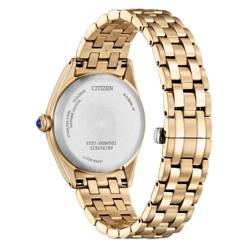 Citizen Eco-Drive Rose Gold Stainless Steel Women's Watch Em1143-81X 2